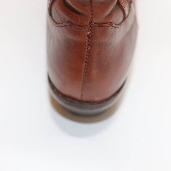 Vintage Gianni Leather Brown Woven Cowboy Boots Size 6 Half B - Picture 6 of 16